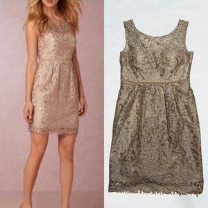 Jenny Yoo Collection Sliver and Cream Lace Cocktail Dress